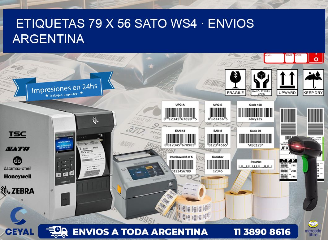 ETIQUETAS 79 x 56 SATO WS4 · ENVIOS ARGENTINA