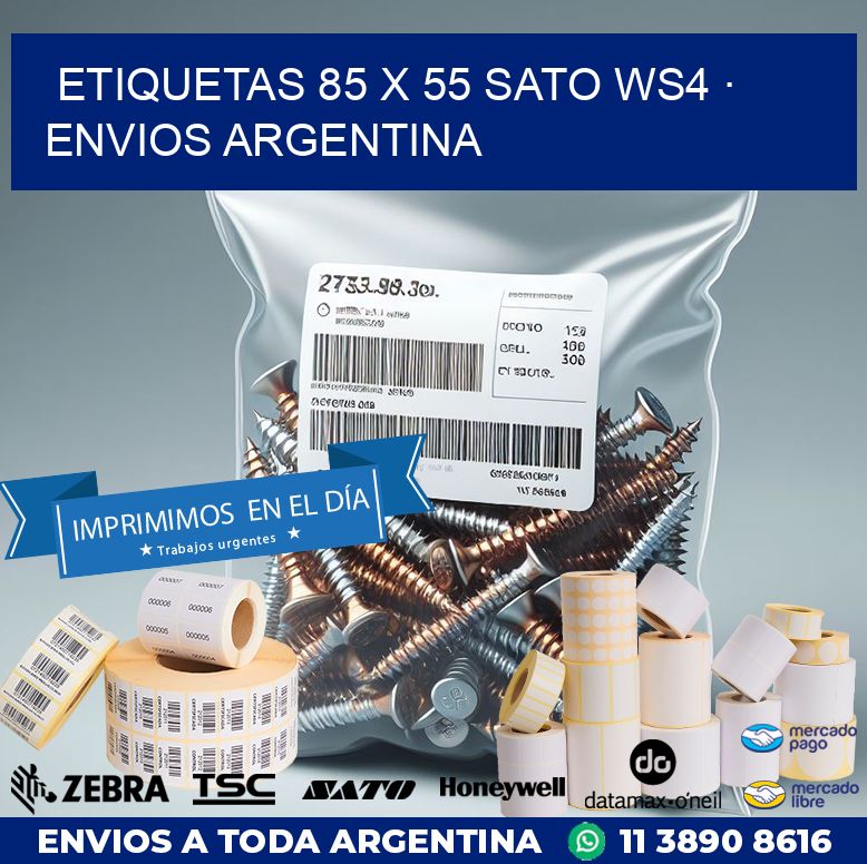 ETIQUETAS 85 x 55 SATO WS4 · ENVIOS ARGENTINA