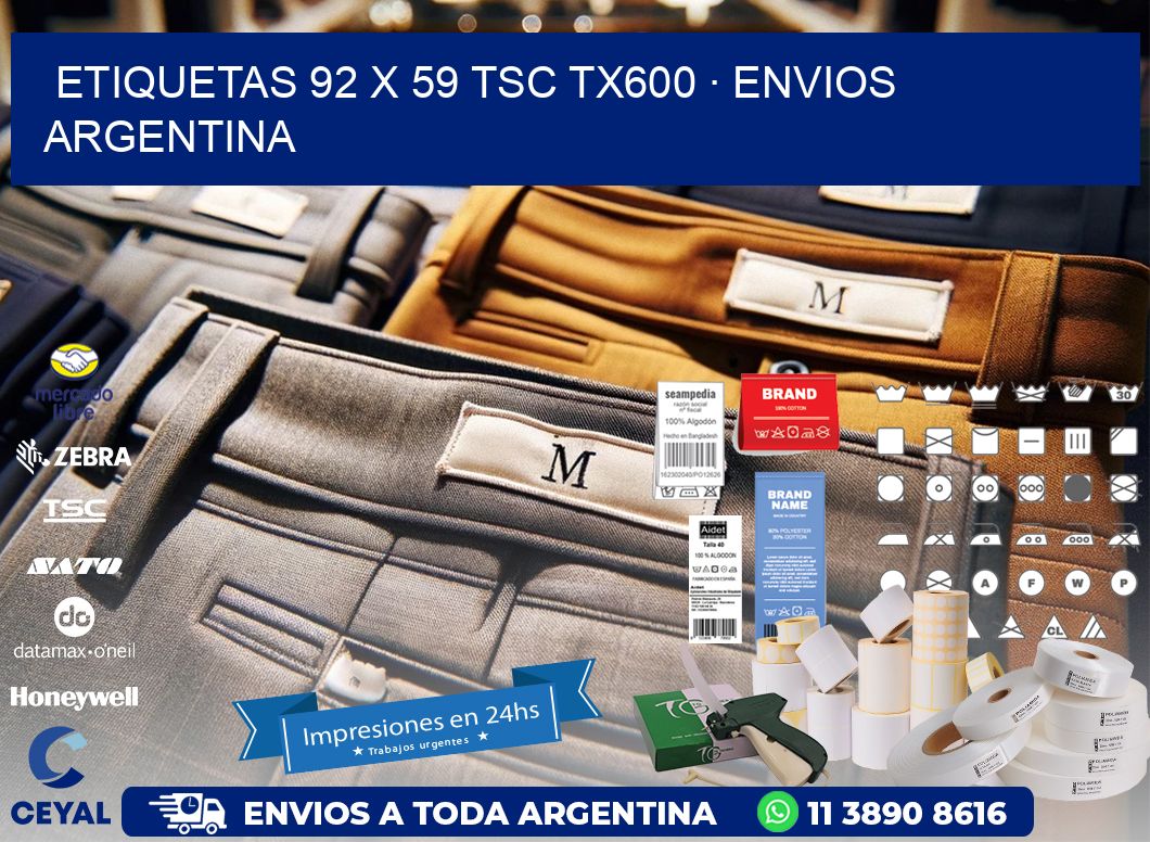 ETIQUETAS 92 x 59 TSC TX600 · ENVIOS ARGENTINA