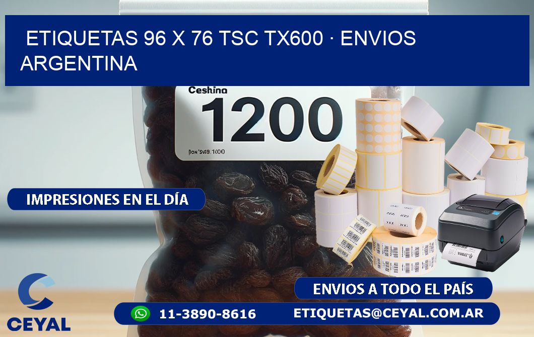 ETIQUETAS 96 x 76 TSC TX600 · ENVIOS ARGENTINA