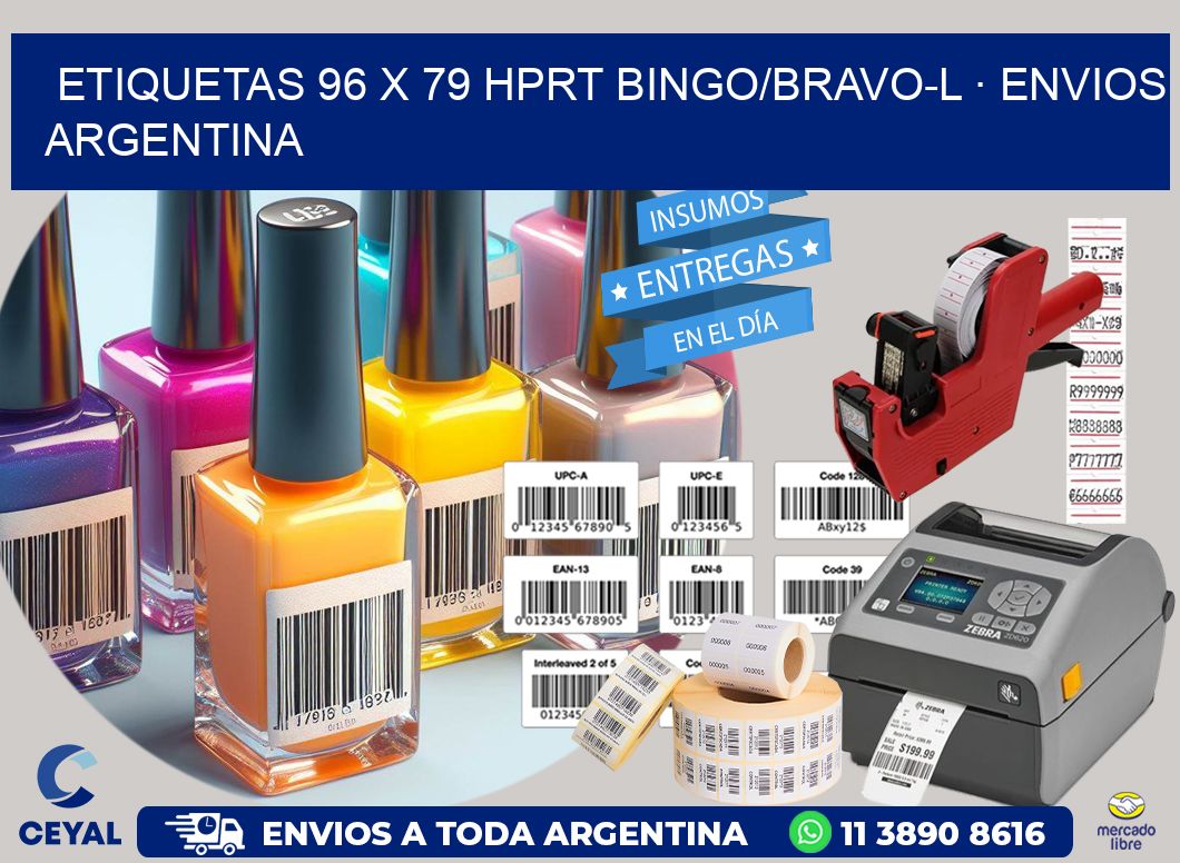 ETIQUETAS 96 x 79 HPRT BINGO/BRAVO-L · ENVIOS ARGENTINA