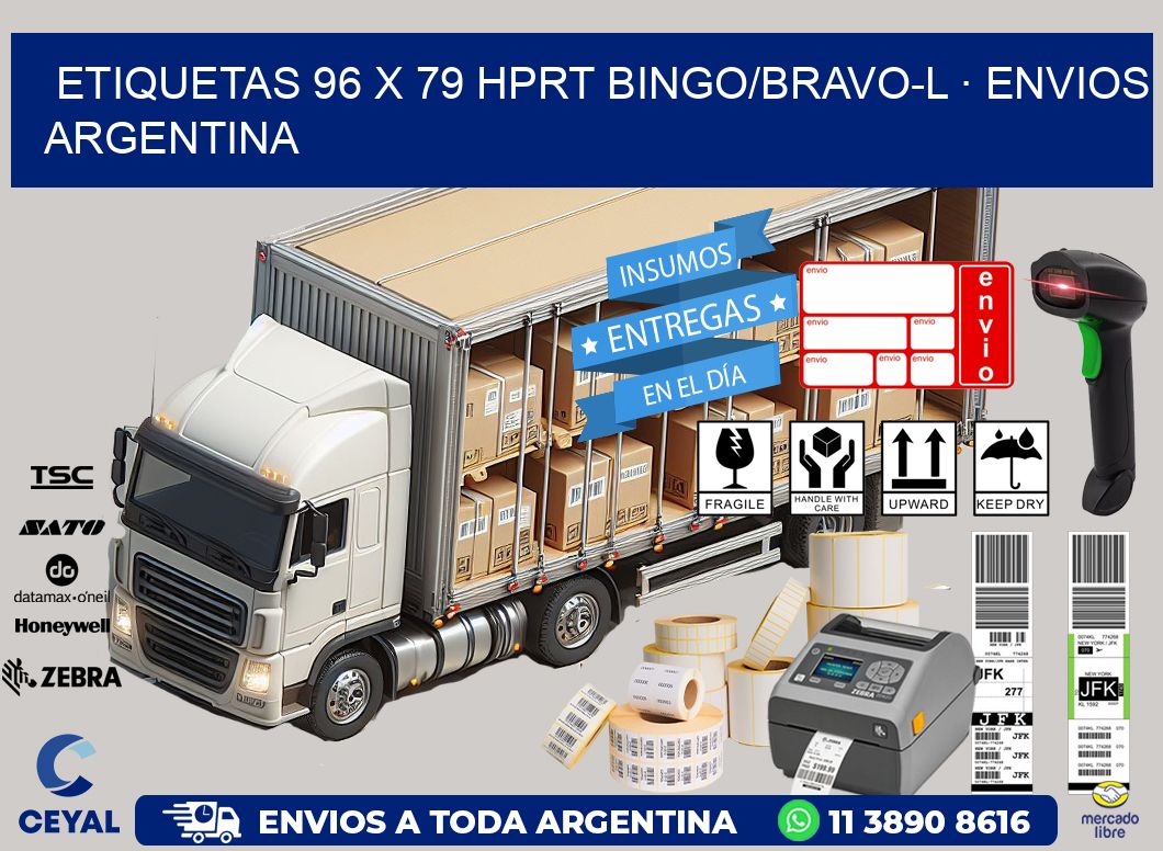 ETIQUETAS 96 x 79 HPRT BINGO/BRAVO-L · ENVIOS ARGENTINA