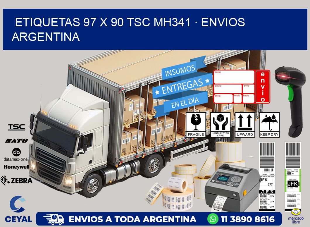 ETIQUETAS 97 x 90 TSC MH341 · ENVIOS ARGENTINA