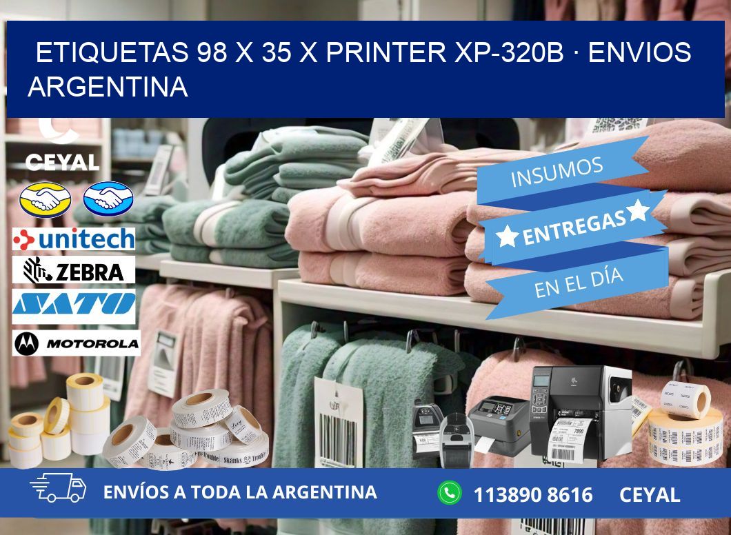 ETIQUETAS 98 x 35 X PRINTER XP-320B · ENVIOS ARGENTINA