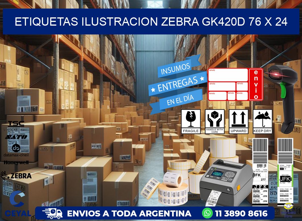 ETIQUETAS ILUSTRACION ZEBRA GK420D 76 x 24