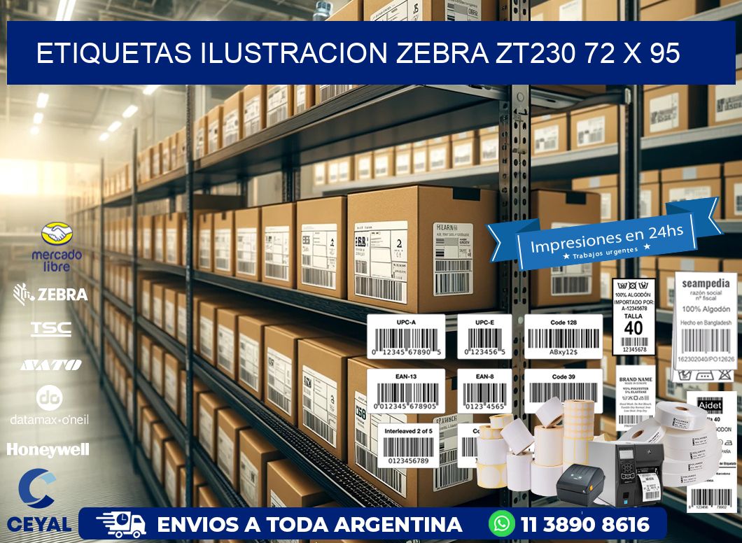 ETIQUETAS ILUSTRACION ZEBRA ZT230 72 x 95