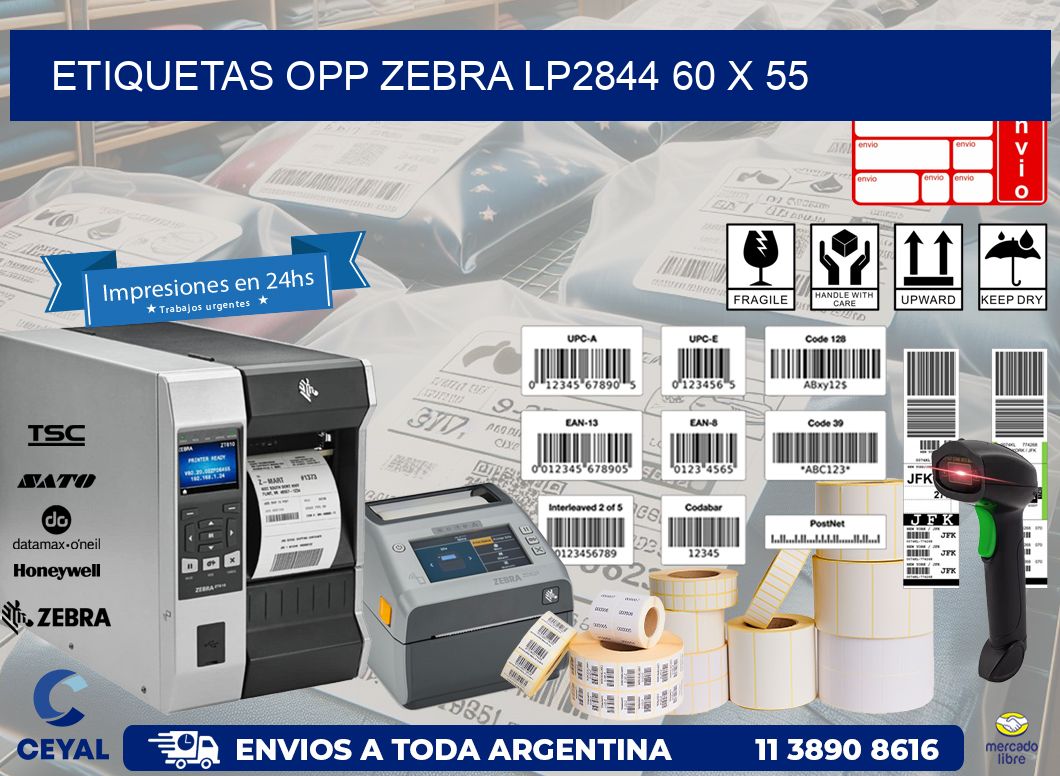 ETIQUETAS OPP ZEBRA LP2844 60 x 55