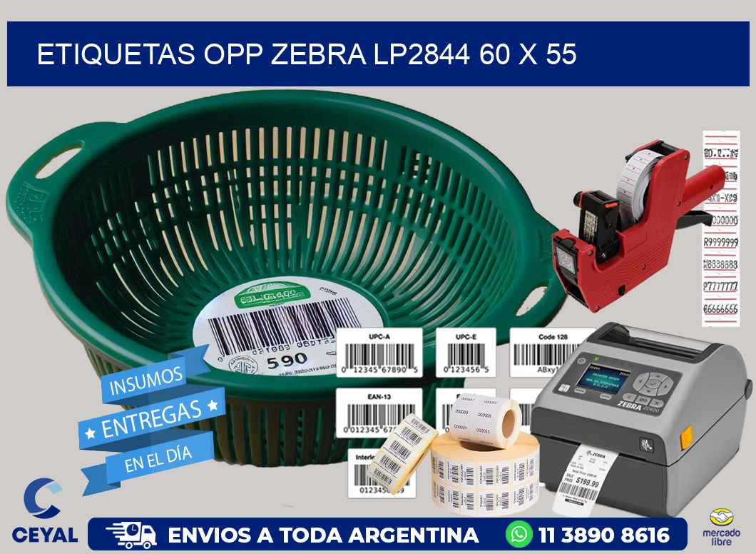 ETIQUETAS OPP ZEBRA LP2844 60 x 55