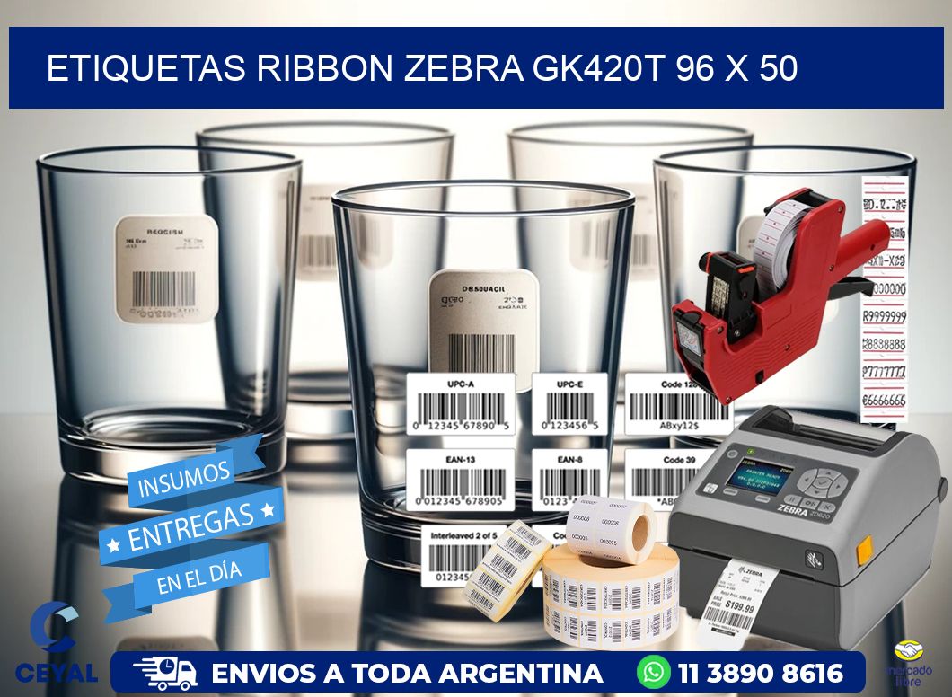ETIQUETAS RIBBON Zebra GK420T 96 x 50