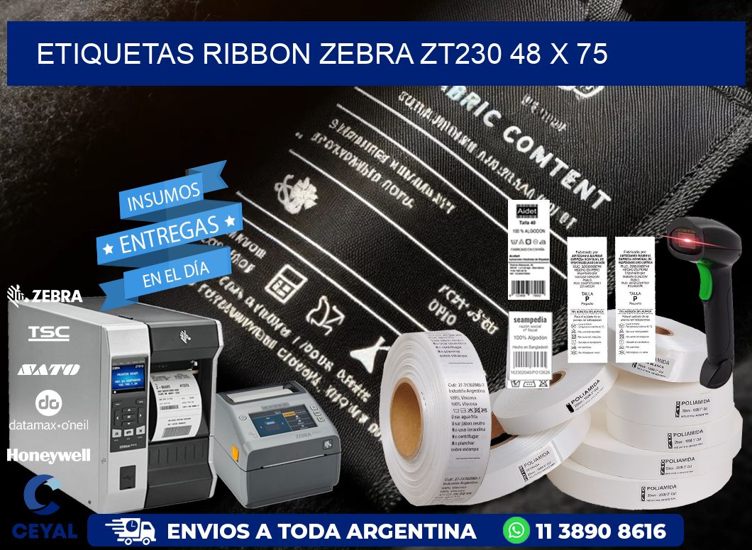 ETIQUETAS RIBBON Zebra ZT230 48 x 75