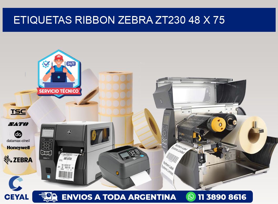 ETIQUETAS RIBBON Zebra ZT230 48 x 75