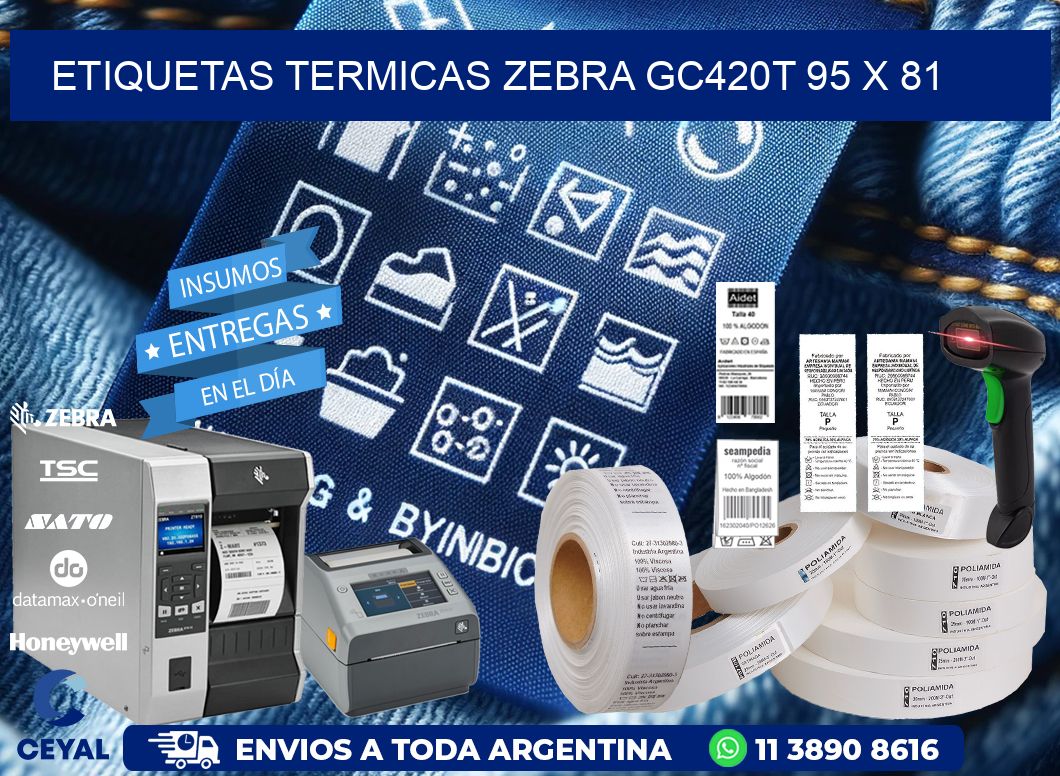 ETIQUETAS TERMICAS ZEBRA GC420T 95 x 81