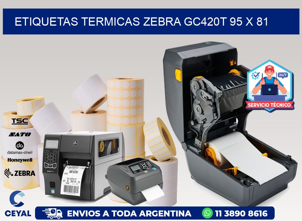 ETIQUETAS TERMICAS ZEBRA GC420T 95 x 81