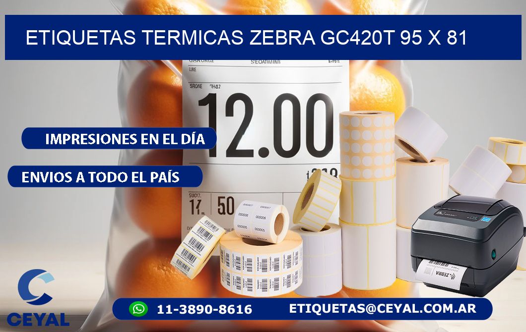 ETIQUETAS TERMICAS ZEBRA GC420T 95 x 81
