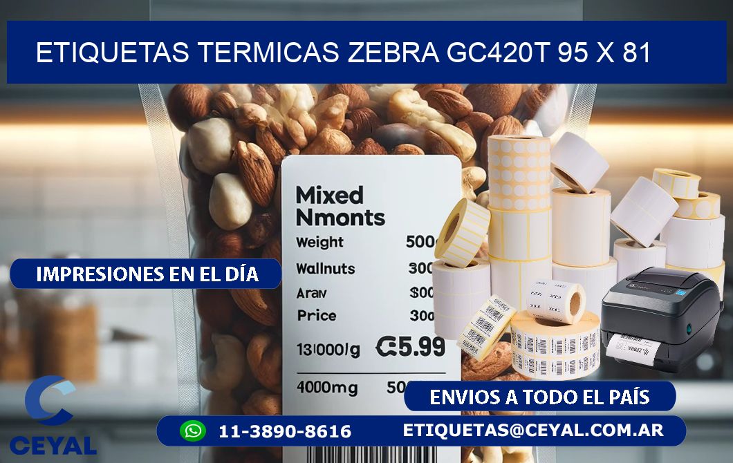 ETIQUETAS TERMICAS ZEBRA GC420T 95 x 81