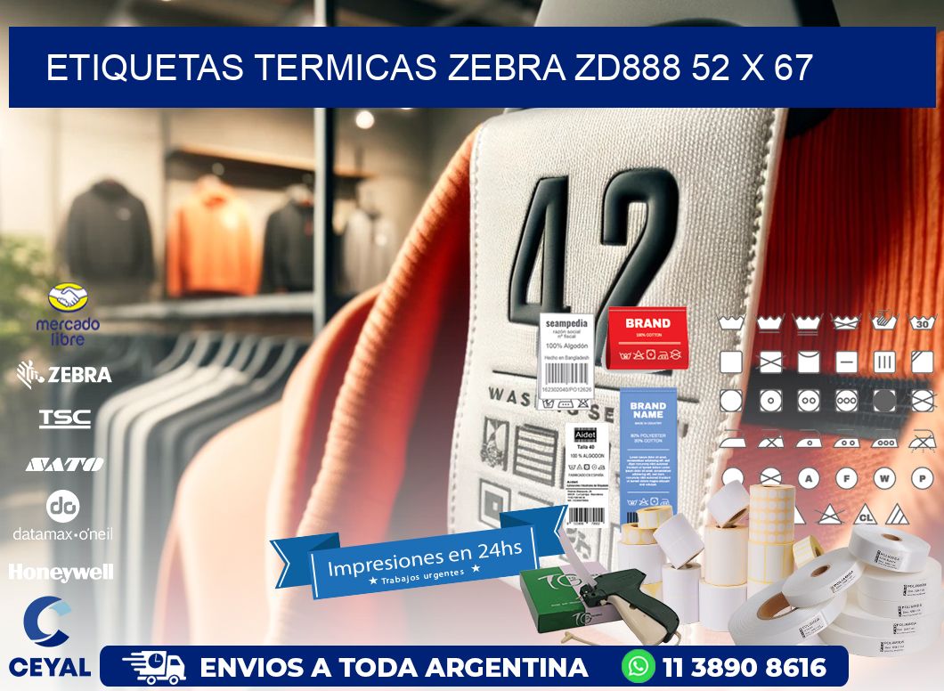 ETIQUETAS TERMICAS ZEBRA ZD888 52 x 67