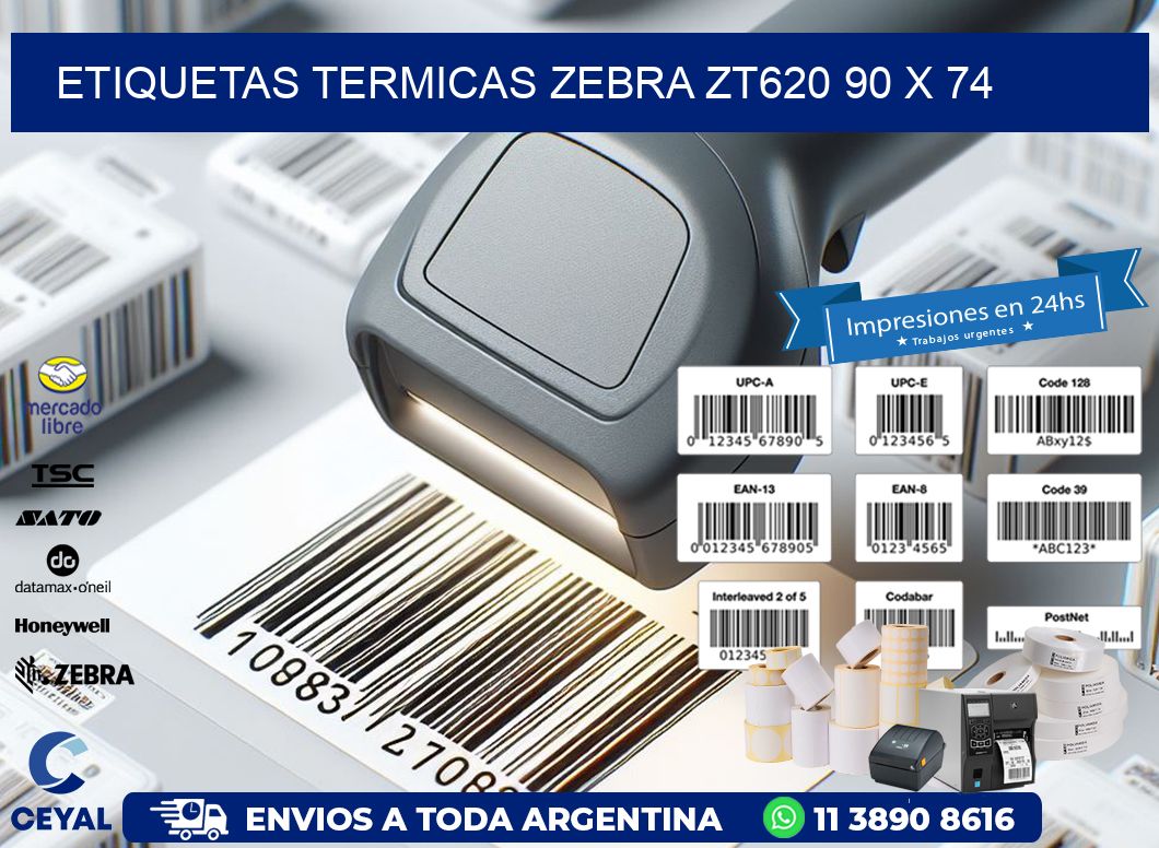 ETIQUETAS TERMICAS ZEBRA ZT620 90 x 74
