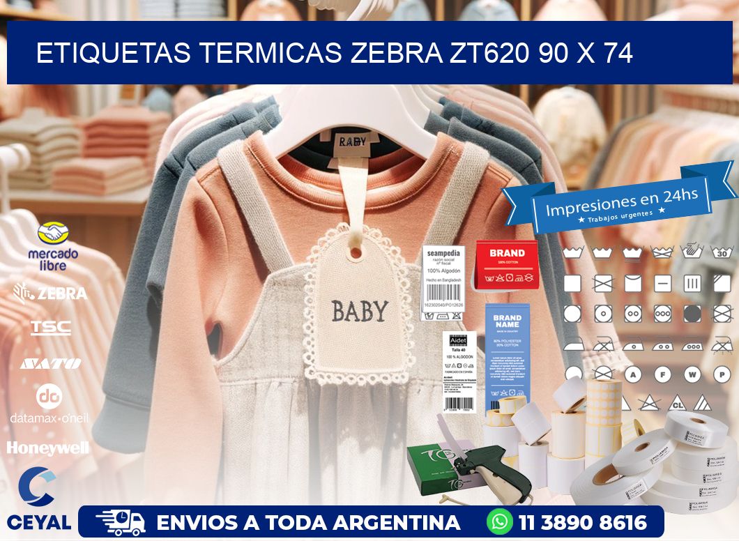 ETIQUETAS TERMICAS ZEBRA ZT620 90 x 74