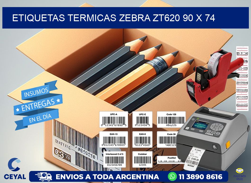 ETIQUETAS TERMICAS ZEBRA ZT620 90 x 74