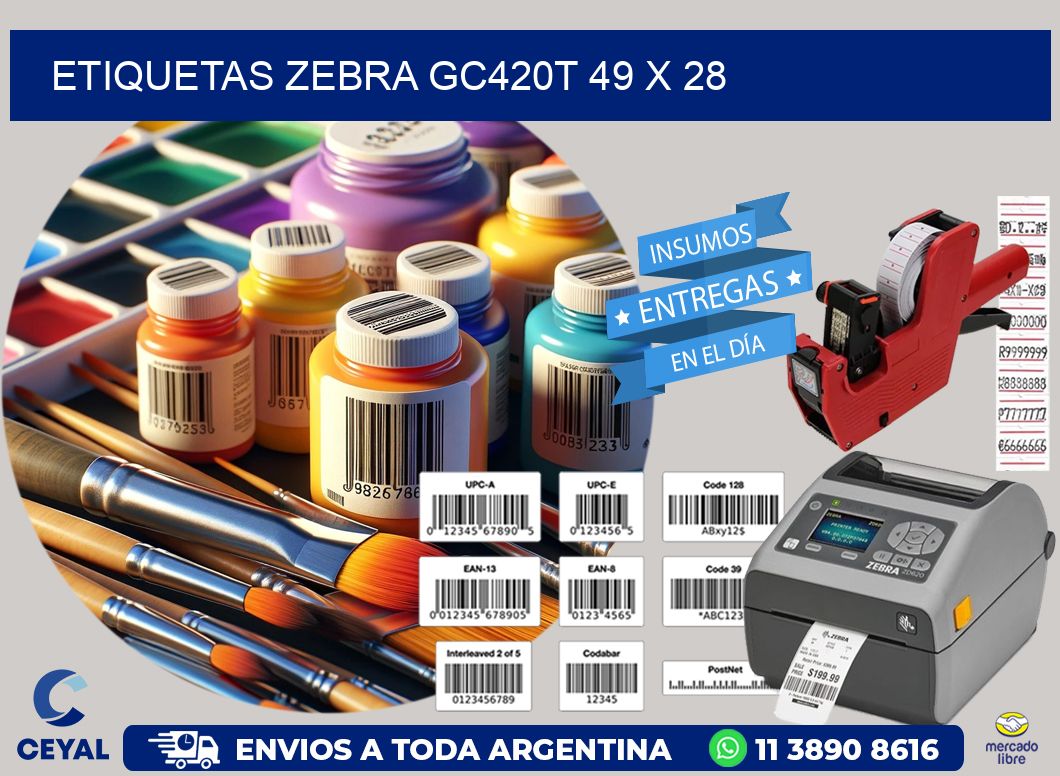ETIQUETAS Zebra GC420T 49 x 28