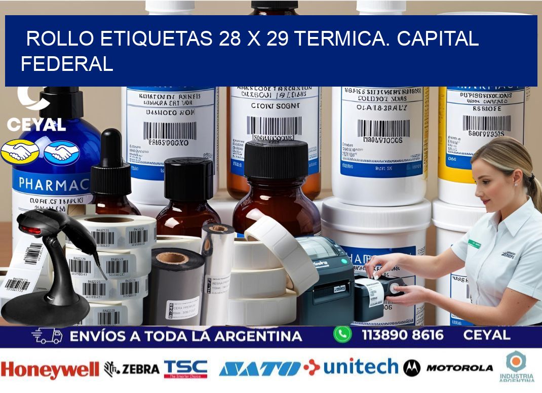 Rollo etiquetas 28 x 29 termica. Capital Federal