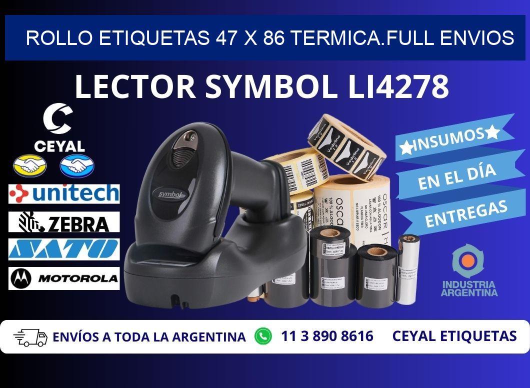 Rollo etiquetas 47 x 86 termica.full envios