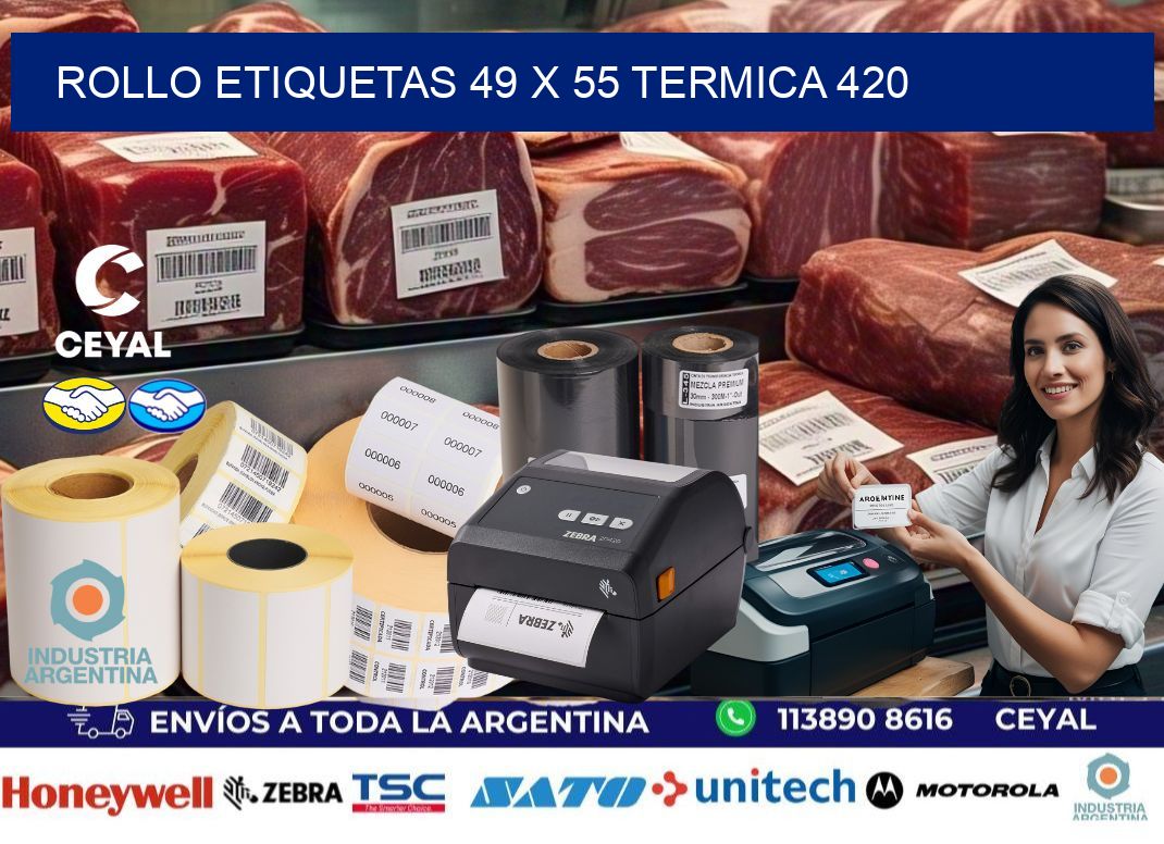 Rollo etiquetas 49 x 55 termica 420