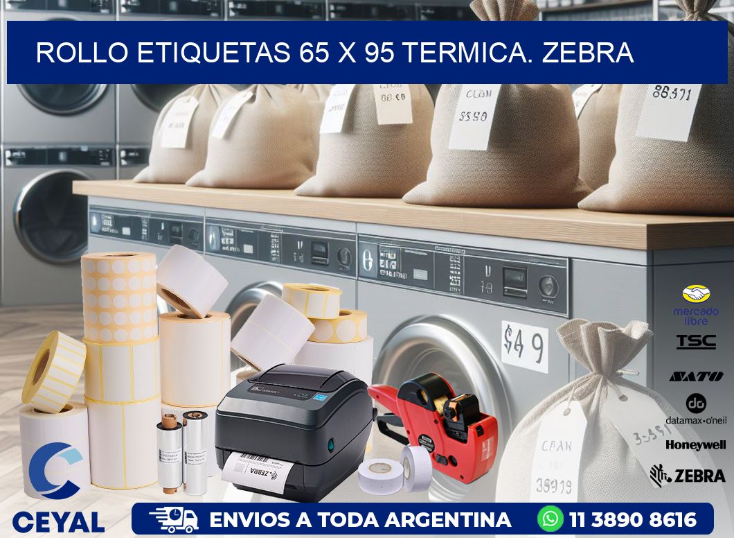 Rollo etiquetas 65 x 95 termica. zebra