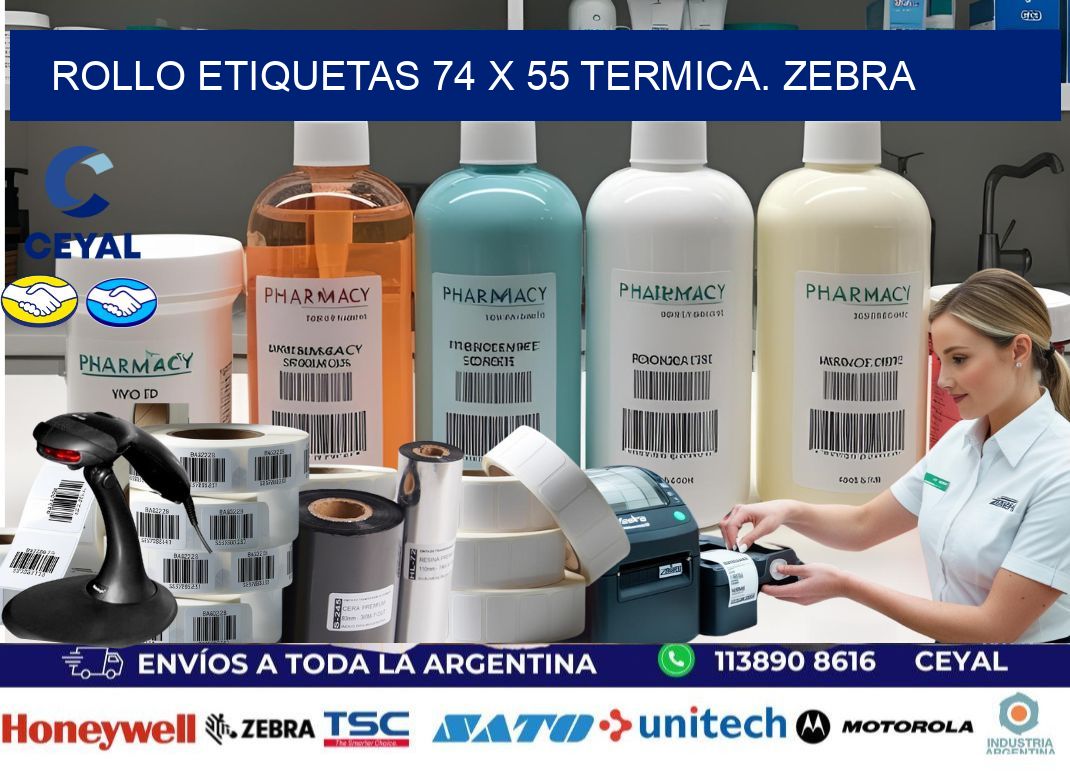 Rollo etiquetas 74 x 55 termica. zebra