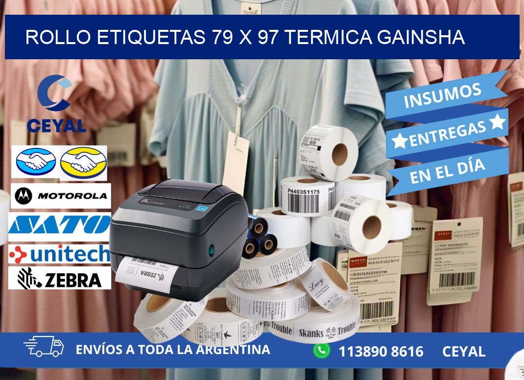 Rollo etiquetas 79 x 97 termica gainsha