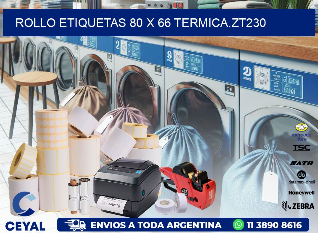 Rollo etiquetas 80 x 66 termica.zt230