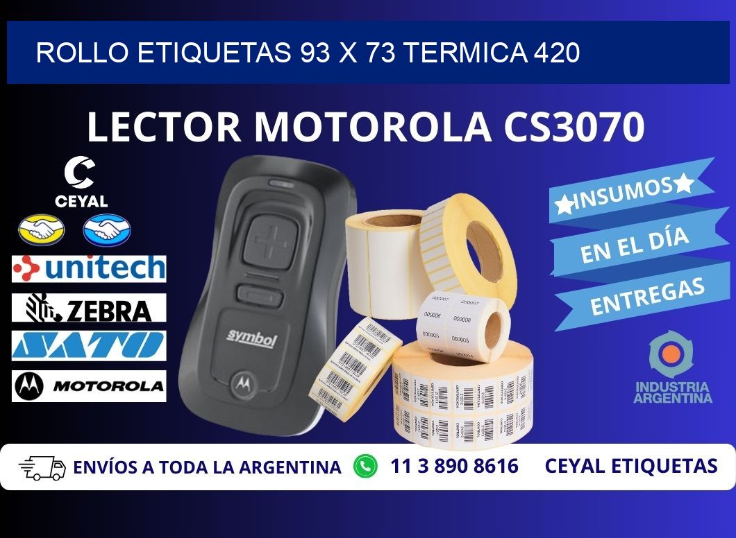 Rollo etiquetas 93 x 73 termica 420