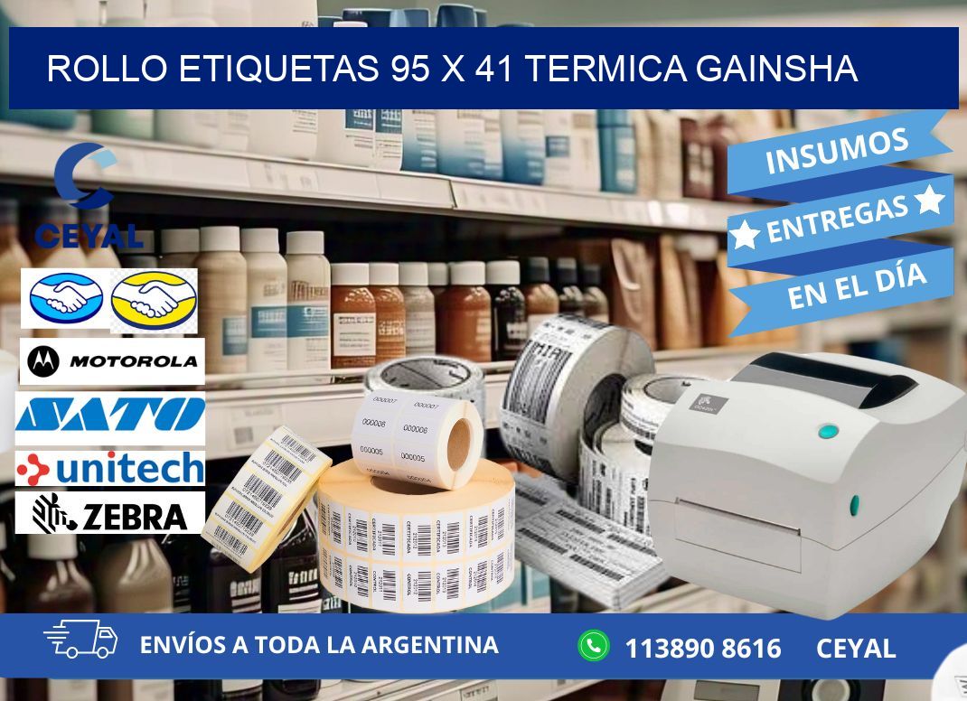 Rollo etiquetas 95 x 41 termica gainsha