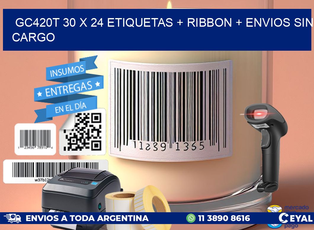 GC420T 30 x 24 etiquetas + ribbon + envios sin cargo