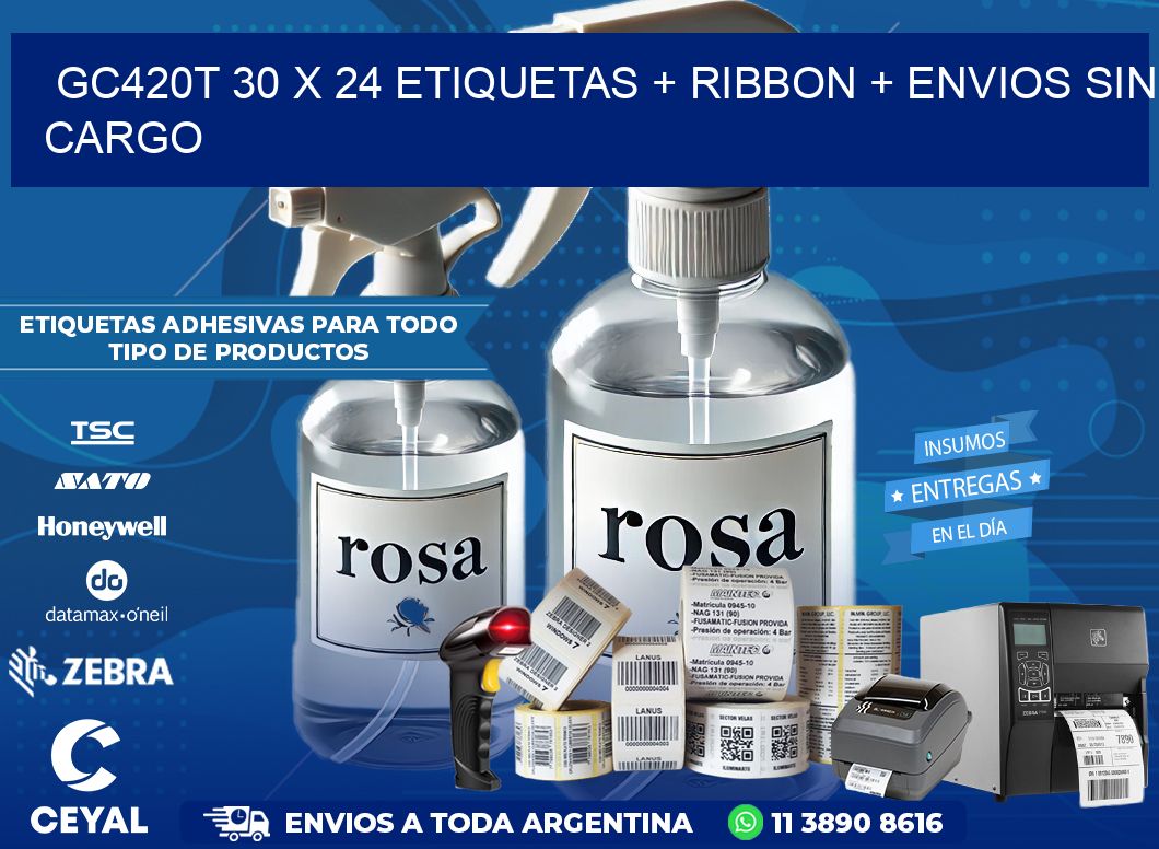 GC420T 30 x 24 etiquetas + ribbon + envios sin cargo