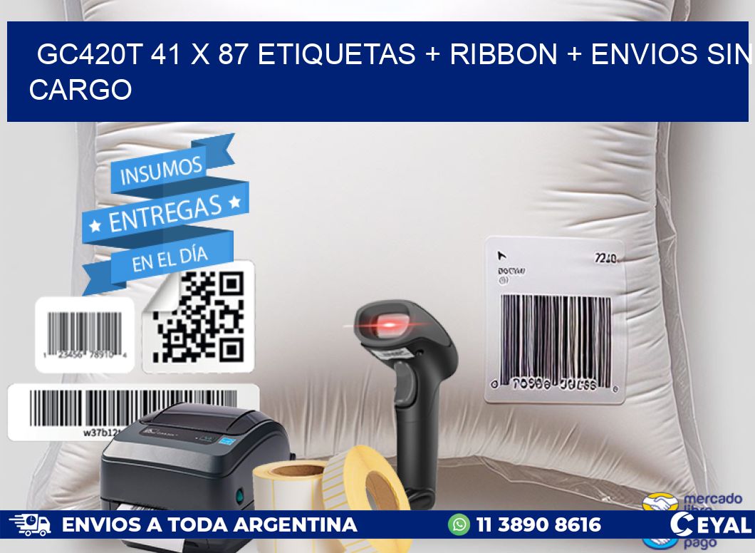 GC420T 41 x 87 etiquetas + ribbon + envios sin cargo