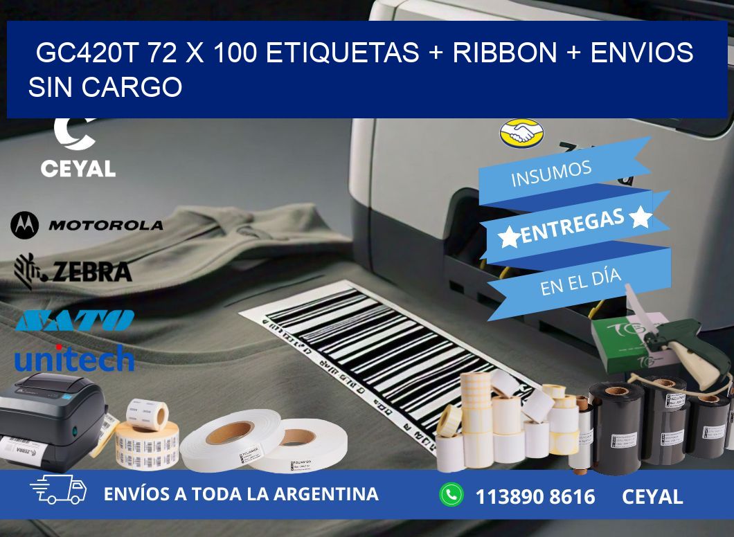 GC420T 72 x 100 etiquetas + ribbon + envios sin cargo