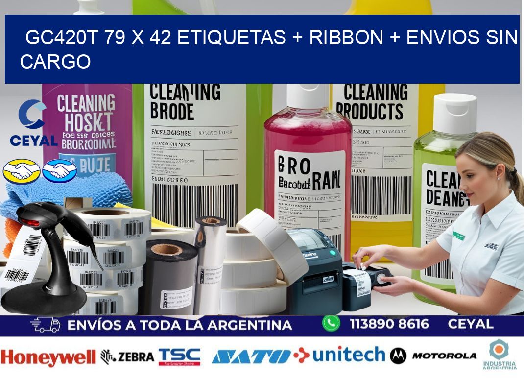 GC420T 79 x 42 etiquetas + ribbon + envios sin cargo
