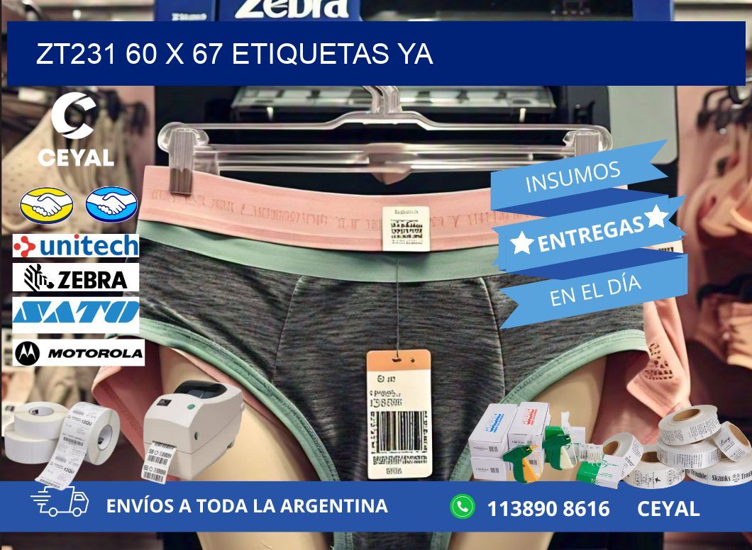 ZT231 60 x 67 ETIQUETAS YA