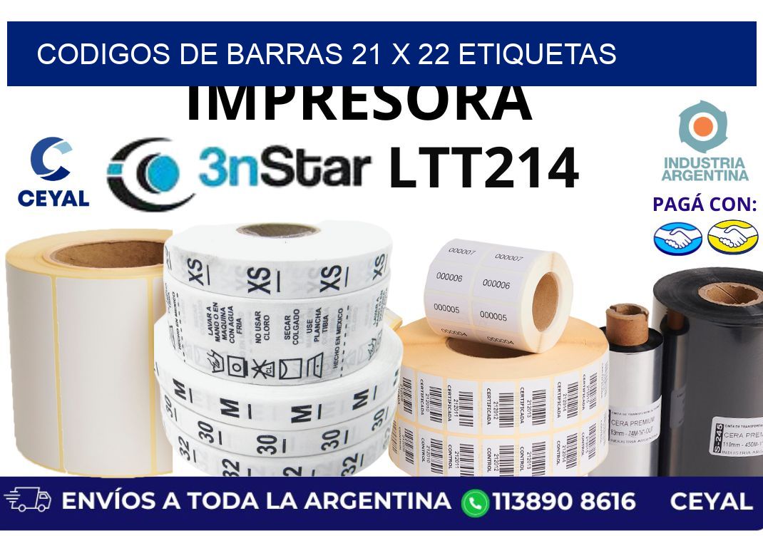 codigos de barras 21 x 22 etiquetas