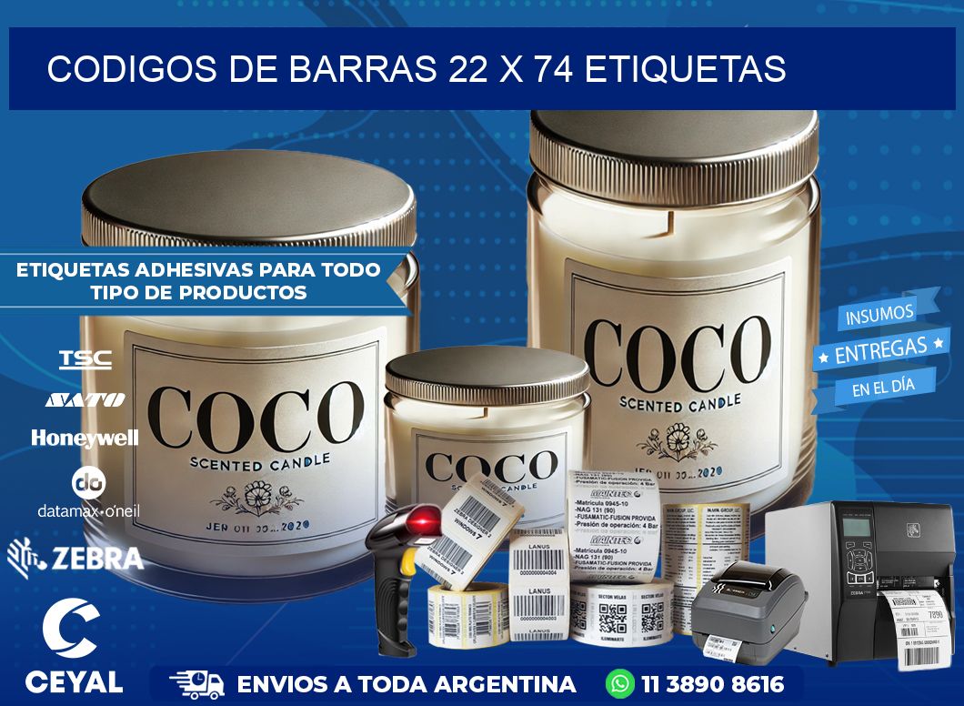 codigos de barras 22 x 74 etiquetas