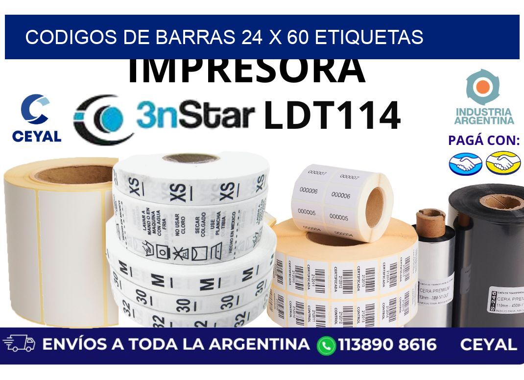 codigos de barras 24 x 60 etiquetas