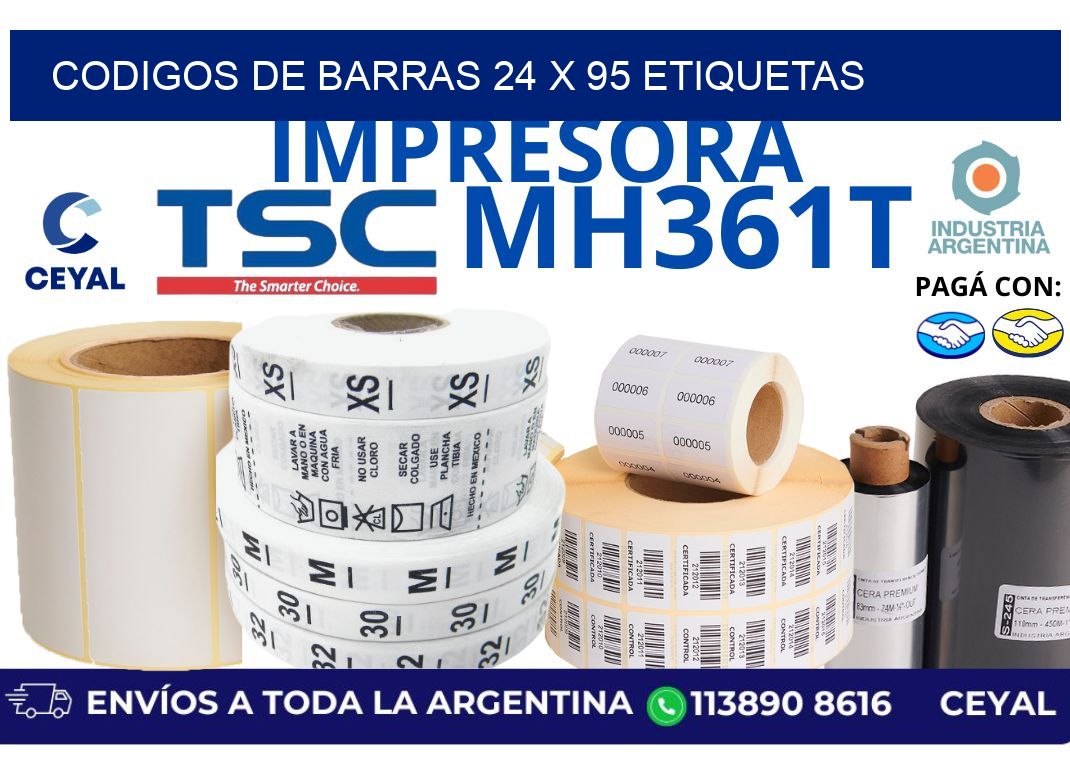 codigos de barras 24 x 95 etiquetas