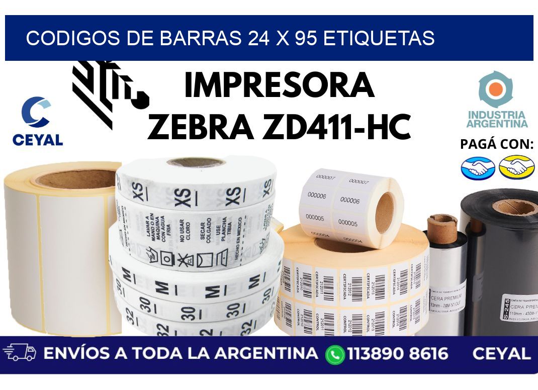 codigos de barras 24 x 95 etiquetas