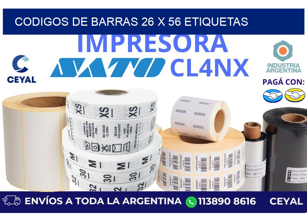 codigos de barras 26 x 56 etiquetas