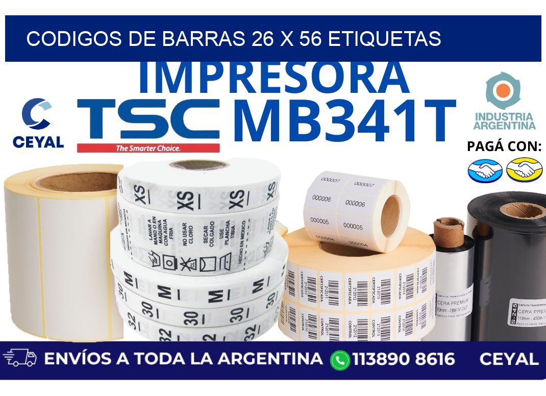 codigos de barras 26 x 56 etiquetas