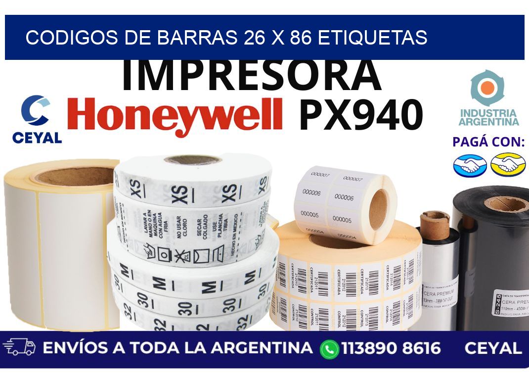 codigos de barras 26 x 86 etiquetas