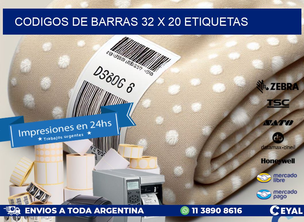codigos de barras 32 x 20 etiquetas