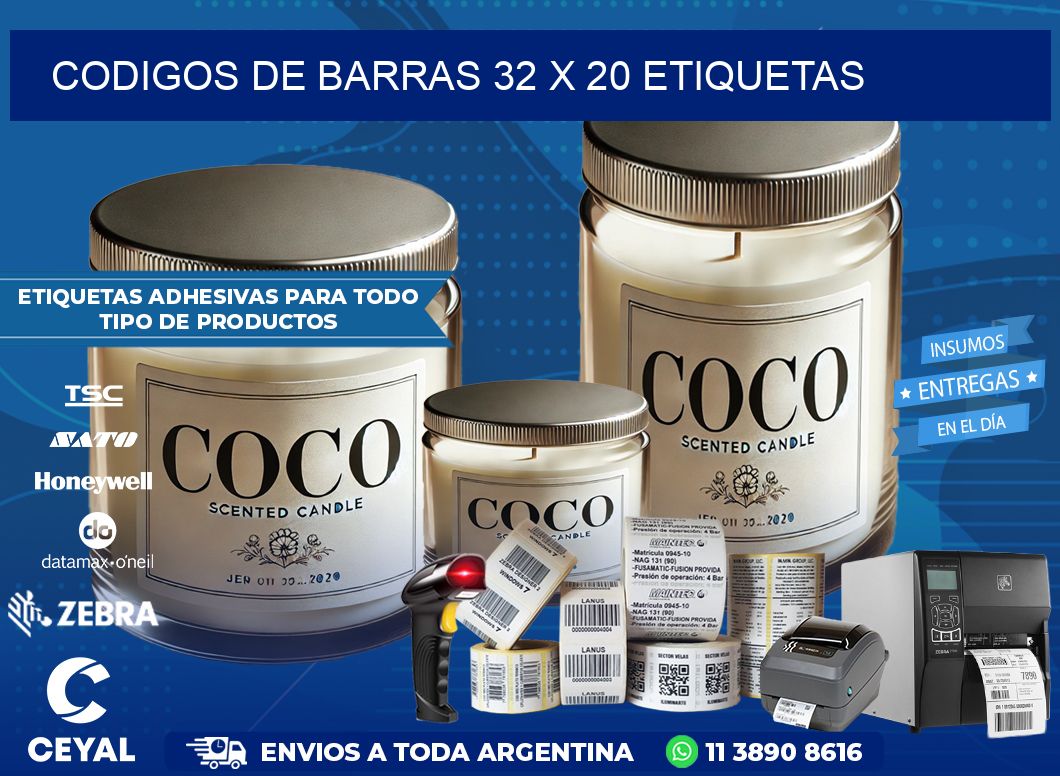 codigos de barras 32 x 20 etiquetas