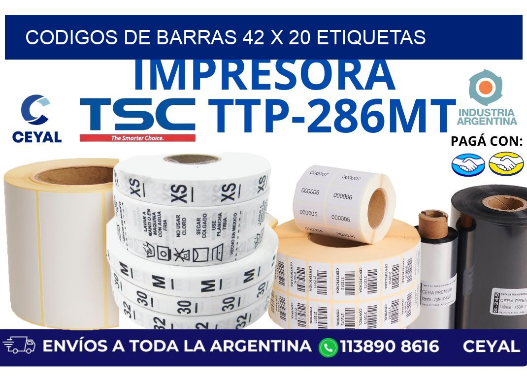 codigos de barras 42 x 20 etiquetas